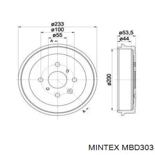MBD303 Mintex барабан тормозной задний