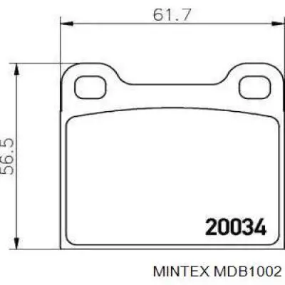 MDB1002 Mintex колодки тормозные передние дисковые