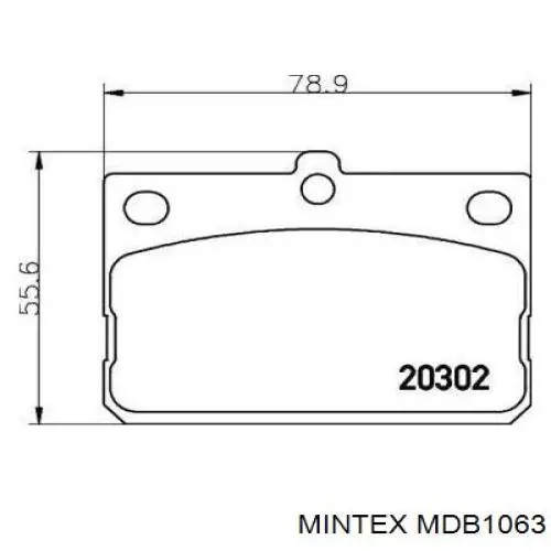 Передние тормозные колодки MDB1063 Mintex