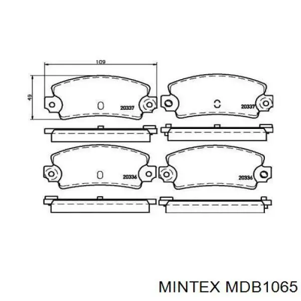 MDB1065 Mintex задние тормозные колодки