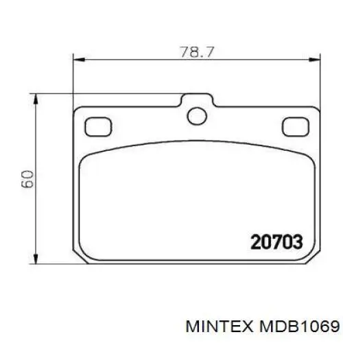 Передние тормозные колодки MDB1069 Mintex