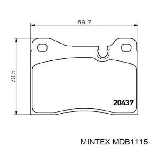 MDB1115 Mintex передние тормозные колодки