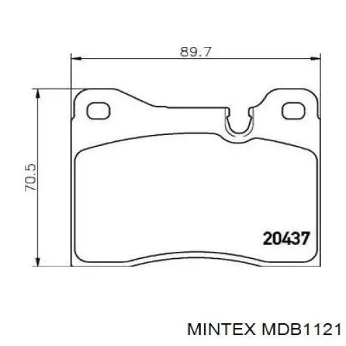 Передние тормозные колодки MDB1121 Mintex