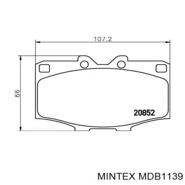 Передние тормозные колодки MDB1139 Mintex