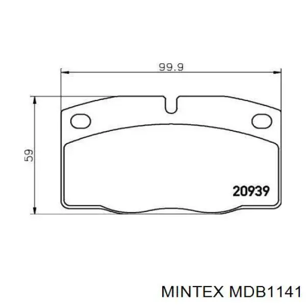MDB1141 Mintex Колодки передние