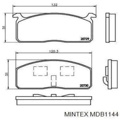 Передние тормозные колодки MDB1144 Mintex