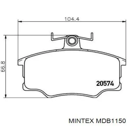 MDB1150 Mintex колодки тормозные передние дисковые