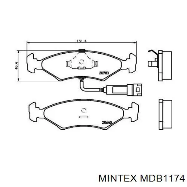 MDB1174 Mintex колодки тормозные передние дисковые