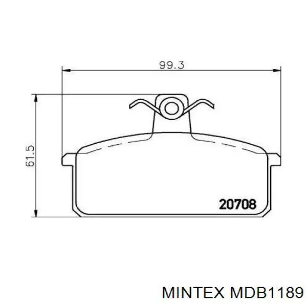 MDB1189 Mintex колодки тормозные передние дисковые