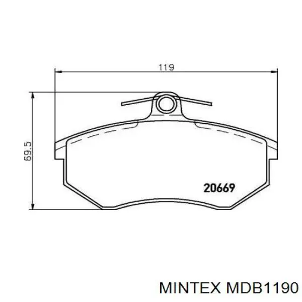 MDB1190 Mintex колодки тормозные передние дисковые