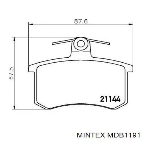 Задние тормозные колодки MDB1191 Mintex