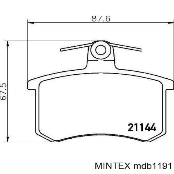 Колодки тормозные задние дисковые MINTEX MDB1191