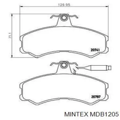 MDB1205 Mintex колодки тормозные передние дисковые