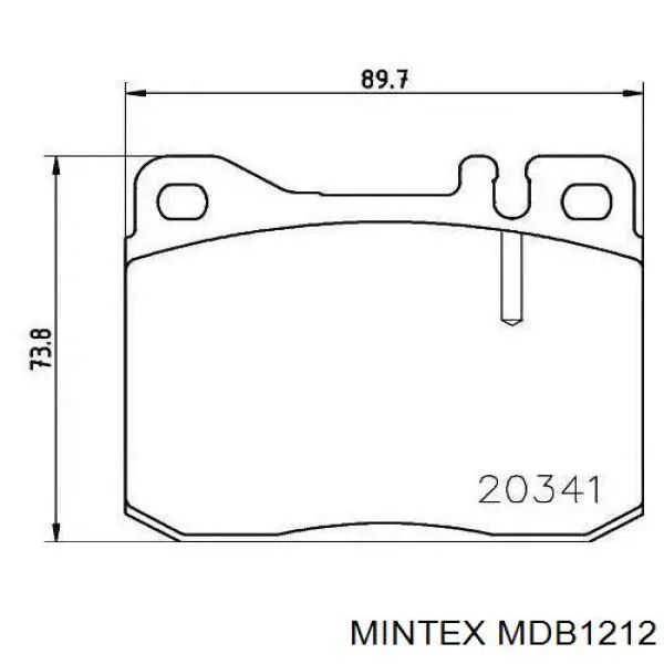 Купить MDB1212 Mintex Колодки тормозные