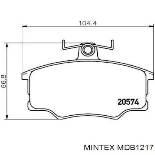 MDB1217 Mintex колодки тормозные передние дисковые