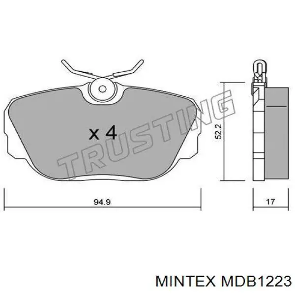 MDB1223 Mintex Колодки передние