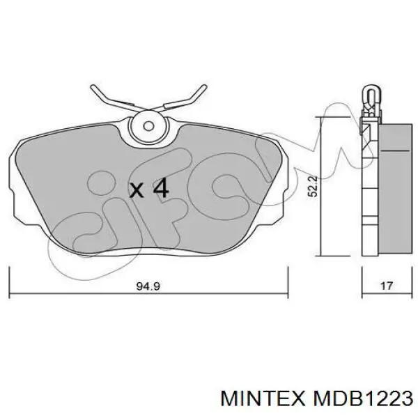 Купить MDB1223 Mintex Колодки тормозные