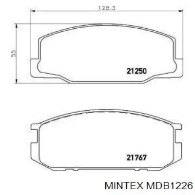 Передние тормозные колодки MDB1226 Mintex