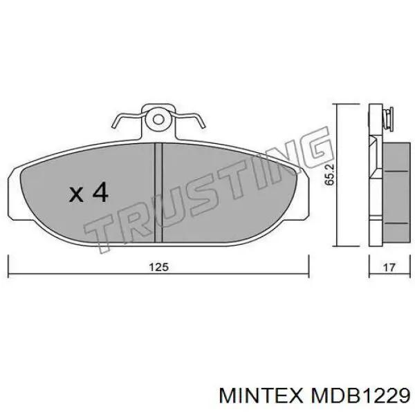 MDB1229 Mintex колодки тормозные передние дисковые