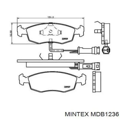 MDB1236 Mintex Колодки передние