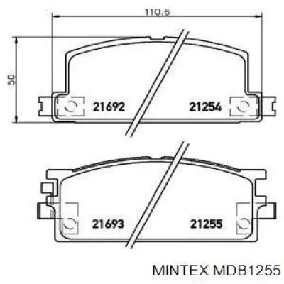 MDB1255 Mintex колодки тормозные передние дисковые