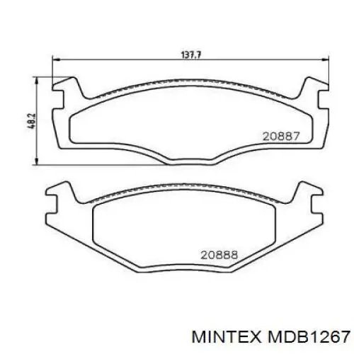 MDB1267 Mintex Колодки передние