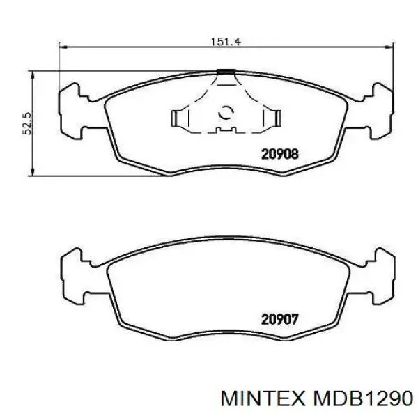 MDB1290 Mintex колодки тормозные передние дисковые