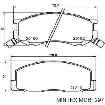 Передние тормозные колодки MDB1297 Mintex