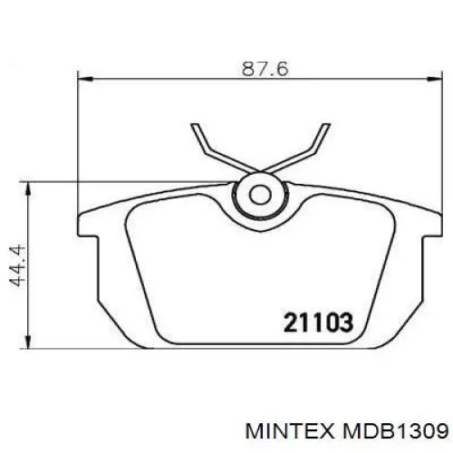 MDB1309 Mintex задние тормозные колодки