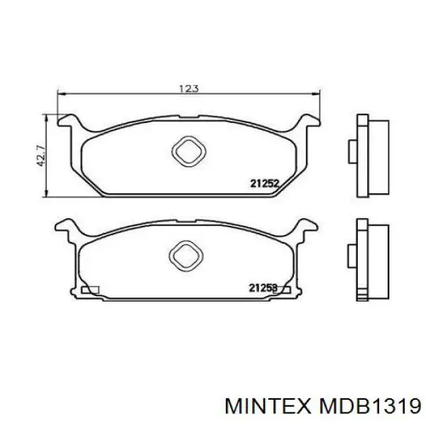 Передние тормозные колодки MDB1319 Mintex