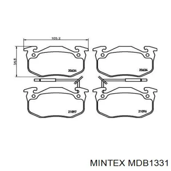 MDB1331 Mintex колодки тормозные передние дисковые