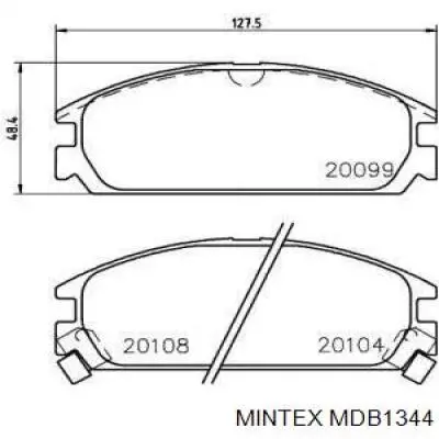 MDB1344 Mintex передние тормозные колодки