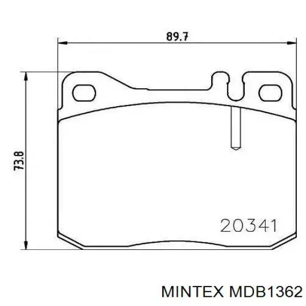 Колодки гальмівні передні, дискові MDB1362 Mintex