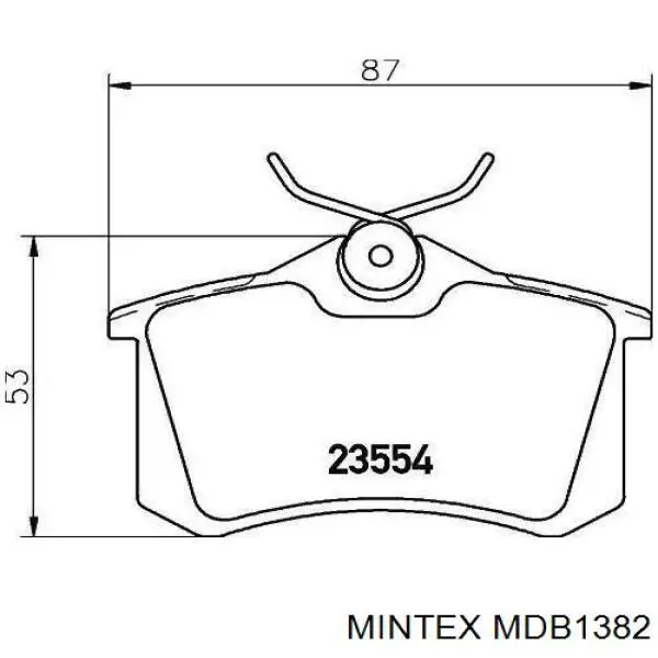 Задние тормозные колодки MDB1382 Mintex