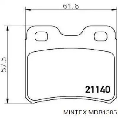 MDB1385 Mintex задние тормозные колодки