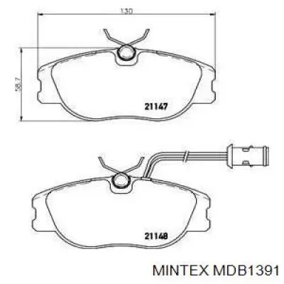 MDB1391 Mintex колодки тормозные передние дисковые