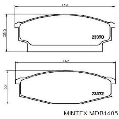 Передние тормозные колодки MDB1405 Mintex