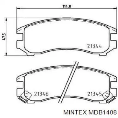 MDB1408 Mintex колодки тормозные передние дисковые