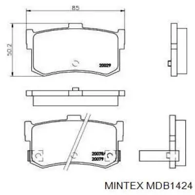 MDB1424 Mintex колодки тормозные задние дисковые