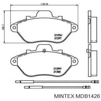 Передние тормозные колодки MDB1426 Mintex