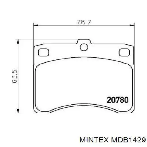 Передние тормозные колодки MDB1429 Mintex