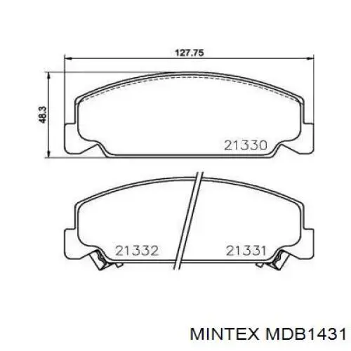 MDB1431 Mintex передние тормозные колодки