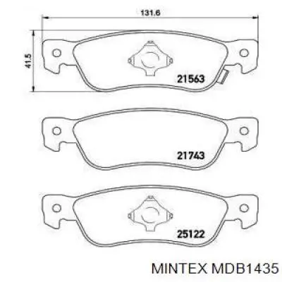 Задние тормозные колодки MDB1435 Mintex