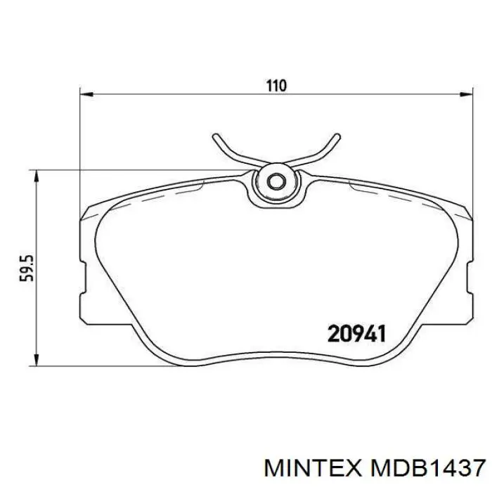 Передние тормозные колодки MDB1437 Mintex