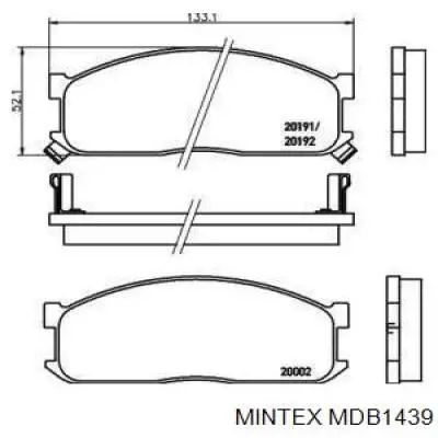 MDB1439 Mintex колодки тормозные передние дисковые