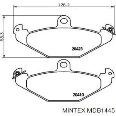 MDB1445 Mintex колодки тормозные задние дисковые