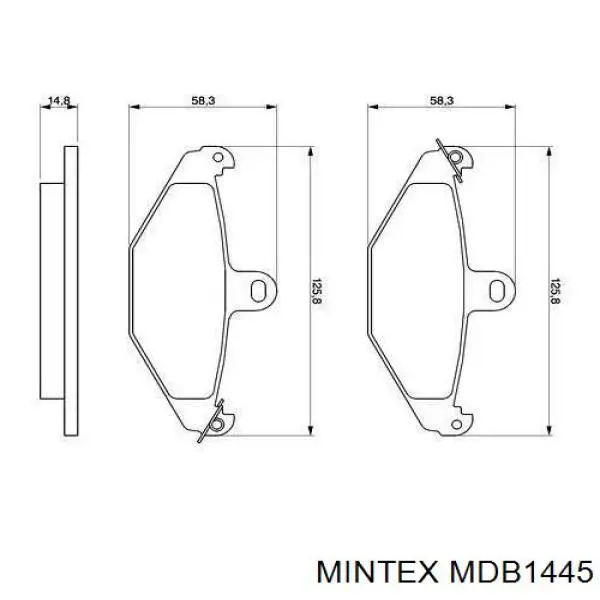 Купить MDB1445 Mintex Колодки тормозные задние, дисковые