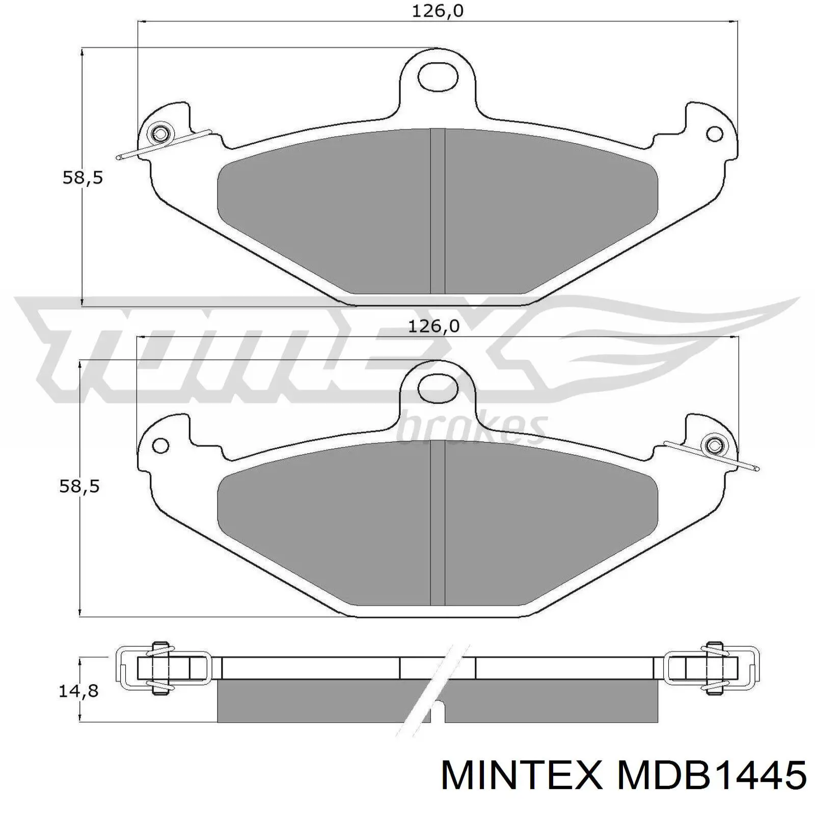 Задние тормозные колодки MDB1445 Mintex