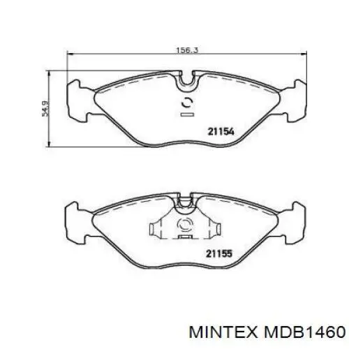 Передние тормозные колодки MDB1460 Mintex