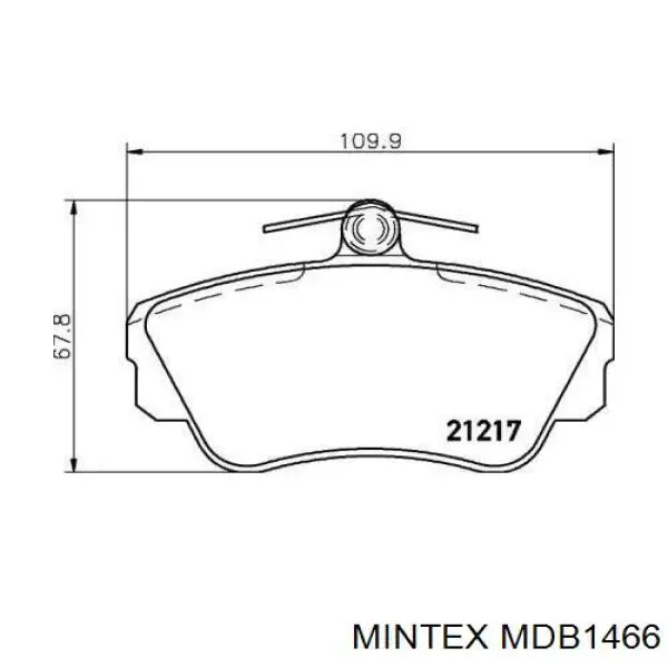 MDB1466 Mintex колодки тормозные передние дисковые
